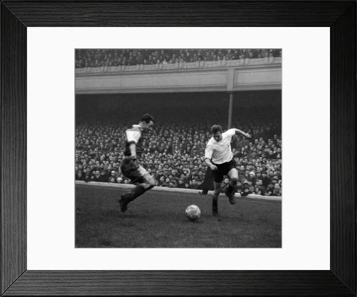 Framed Print : Welsh footballer Cliff Jones making his debut for Tottenham Hotspur in the 4-4 draw