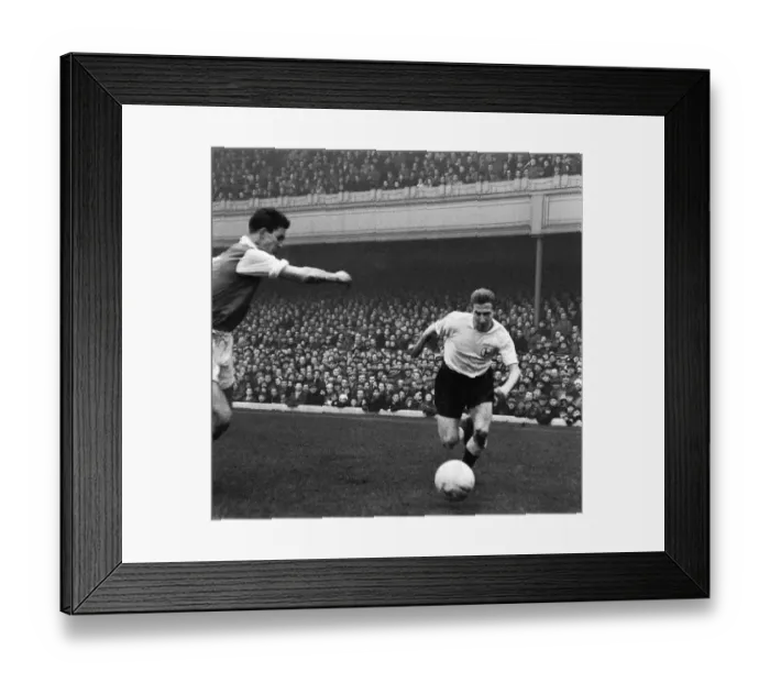 Framed Print : Welsh footballer Cliff Jones making his debut for Tottenham Hotspur in the 4-4 draw