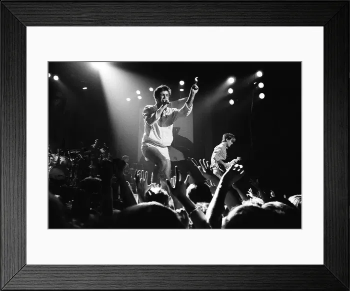 Framed Print : New pop sensation Wham! pictured in concert in Aberdeen, Scotland Framed Print : New pop sensation Wham! pictured in concert in Aberdeen, Scotland