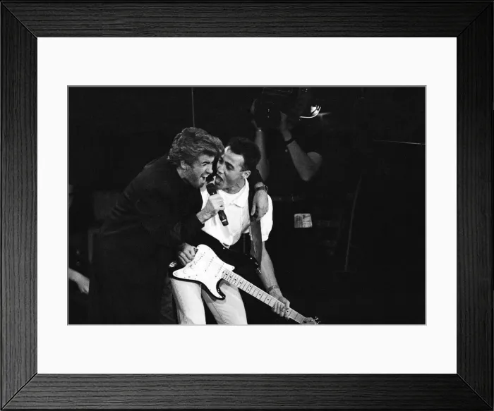 Framed Print : George Michael and Andrew Ridgeley performing at the Stand by Me Framed Print : George Michael and Andrew Ridgeley performing at the Stand by Me
