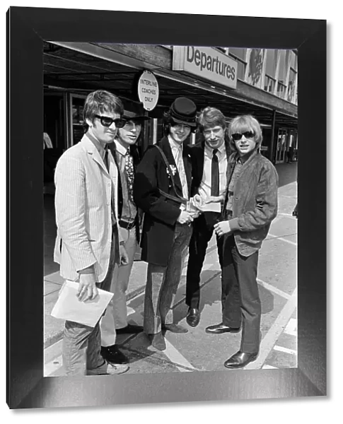 British rock group The Yardbirds at London airport as they leave for Canada to start a