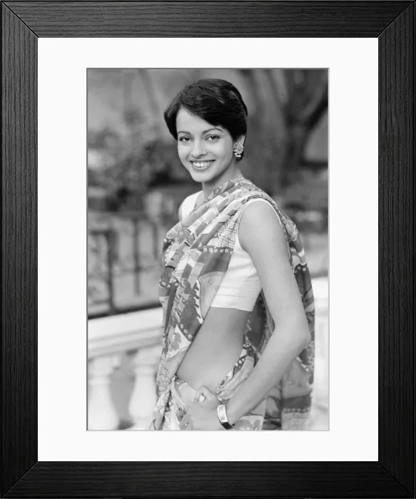 Framed Print : Persis Khambatta, actress, photo-call to announce role in new anti apartheid film