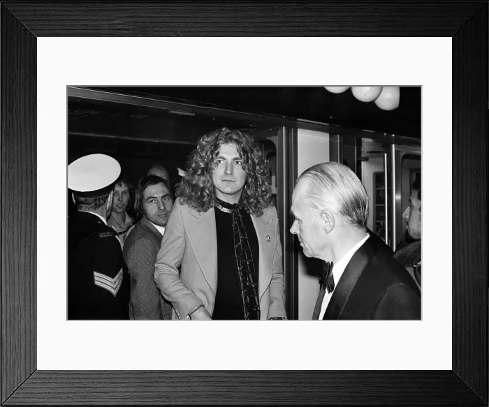 Framed Print : Rock band Led Zeppelin at the UK premier of the concert film Framed Print : Rock band Led Zeppelin at the UK premier of the concert film