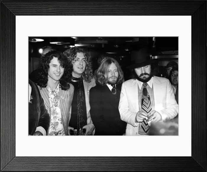 Framed Print : Rock band Led Zeppelin at the UK premier of the concert film