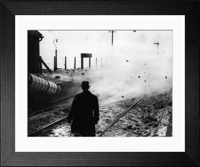 Framed Print : Snow and ice are blown from the railway lines as the turbo jet engines were used in tests Framed Print : Snow and ice are blown from the railway lines as the turbo jet engines were used in tests