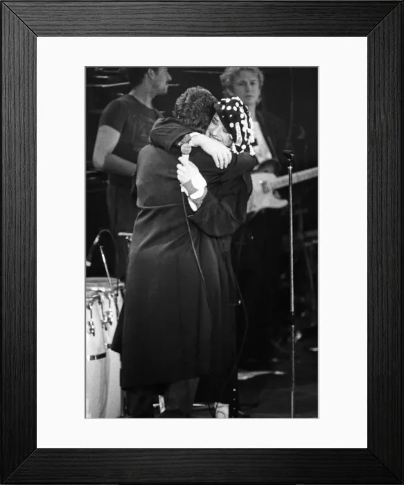 Framed Print : George Michael and Boy George performing at the Stand by Me Framed Print : George Michael and Boy George performing at the Stand by Me