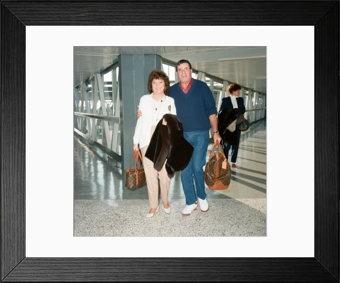 Framed Print : Jerry Lewis and his wife SanDee Pitnick at LAP. 16th November 1989 Framed Print : Jerry Lewis and his wife SanDee Pitnick at LAP. 16th November 1989