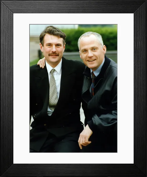 Framed Print : George Duggins, left, Labour Party By Election Candidate, pictured with Eastenders actor Framed Print : George Duggins, left, Labour Party By Election Candidate, pictured with Eastenders actor
