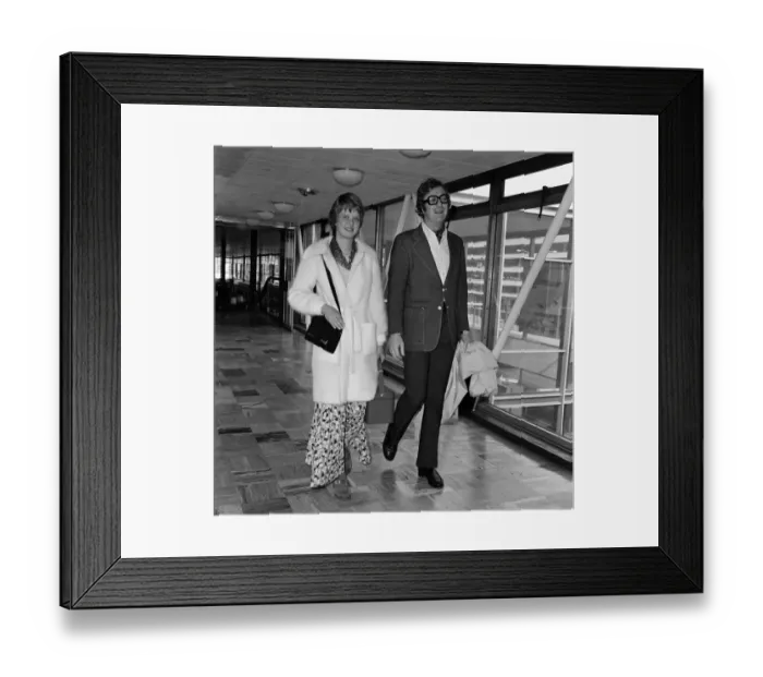 Framed Print : Actor Michael Caine and his daughter Dominique left Heathrow Airport for Los Angeles Framed Print : Actor Michael Caine and his daughter Dominique left Heathrow Airport for Los Angeles