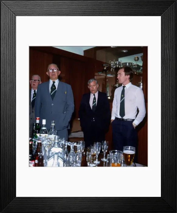 Framed Print : Davie Hay & Frank Connor appointed by Celtic July 1983 as new management team Framed Print : Davie Hay & Frank Connor appointed by Celtic July 1983 as new management team