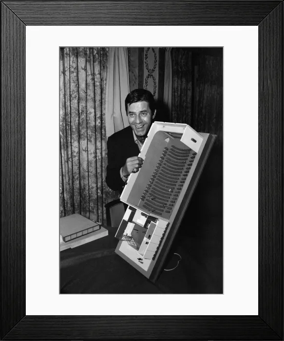 Framed Print : Plans for a network of Jerry Lewis automated cinemas throughout Western Europe were