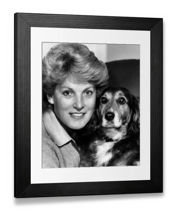Framed Print : Scottish singer Moira Anderson with her dog Jimmy, who she found 3 years ago lying Framed Print : Scottish singer Moira Anderson with her dog Jimmy, who she found 3 years ago lying