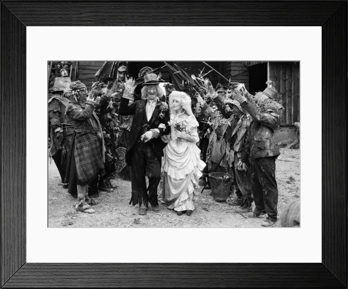 Framed Print : Television character Worzel Gummidge who is played by Jon Pertwee marries his Aunt Sally