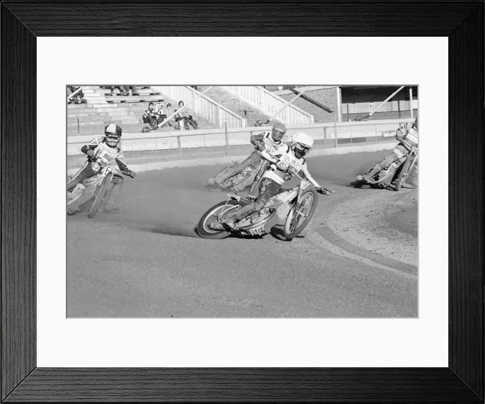 Framed Print : Speedway, World Team Cup Final, White City Stadium, London, 16th September 1979. Action