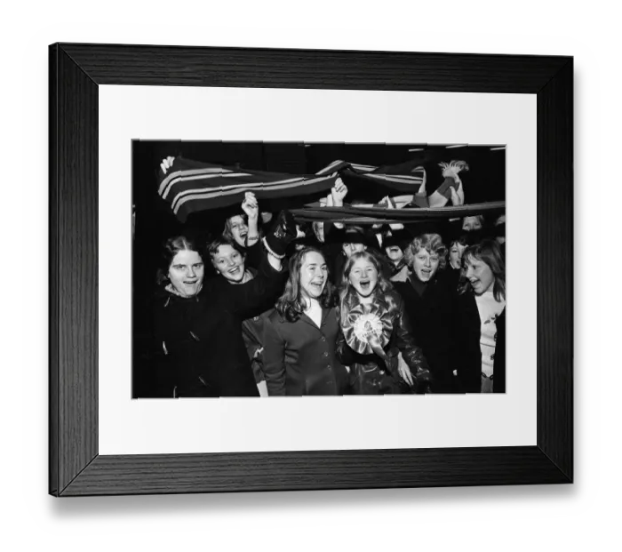 Framed Print : Schoolgirls from Hodge Hill Grammar School aboard the gymslip special