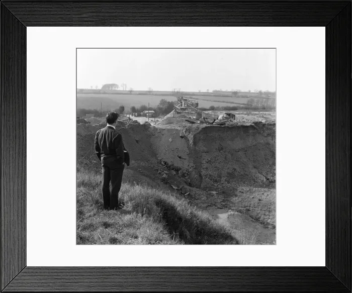 Framed Print : Stansted Chalk Quarry, Essex. 15th March 1961