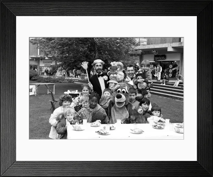 Framed Print : If you go down to the piazza today... about 70 shoppers Framed Print : If you go down to the piazza today... about 70 shoppers