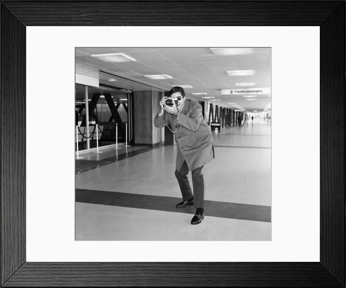 Framed Print : Comedian Jerry Lewis arriving at Heathrow Airport from Los Angeles today. 26th May 1969
