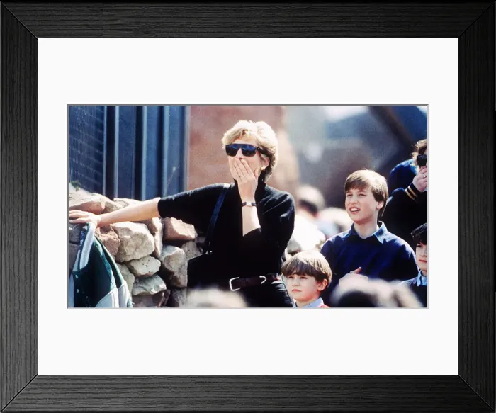 Framed Print : Princess diana and sons Prince harry and Prince william at Alton Towers Framed Print : Princess diana and sons Prince harry and Prince william at Alton Towers