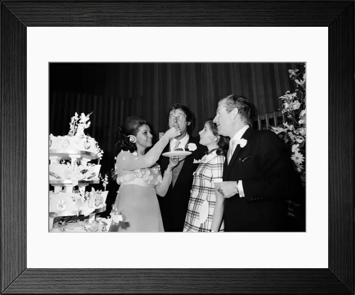 Framed Print : The wedding reception of Roger Moore and Luisa Mattioli at the Royal Garden Hotel
