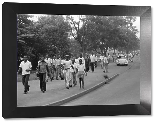 Street scene in Kampala, Uganda. 27th February 1977