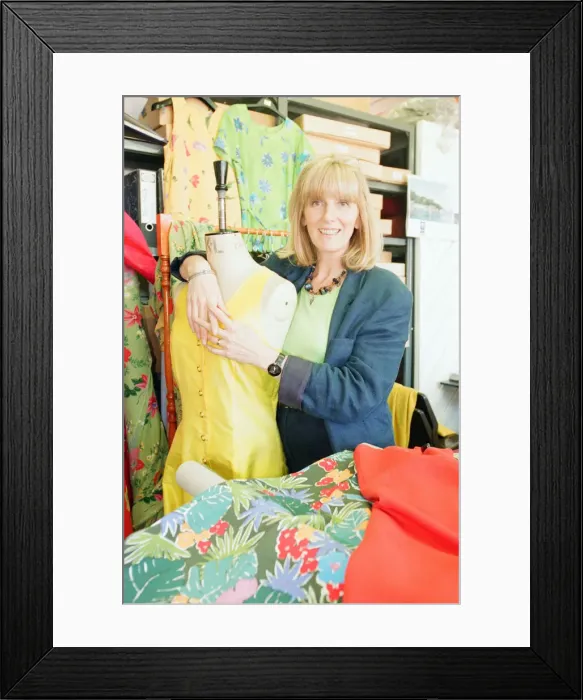 Framed Print : Marion Donaldson, Fashion Designer, pictured at clothing factory in Candleriggs, Glasgow Framed Print : Marion Donaldson, Fashion Designer, pictured at clothing factory in Candleriggs, Glasgow