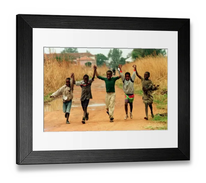 Framed Print : Angola Landmines 1997 Children now can play on the minefield Princess Diana walked