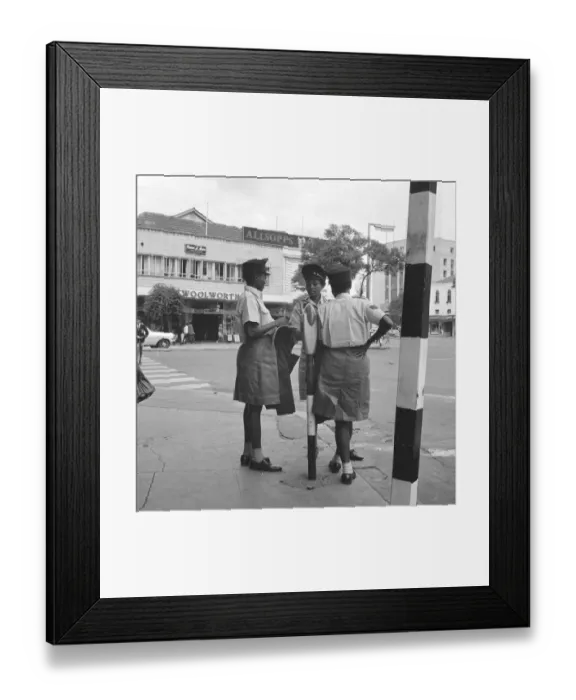 Framed Print : Travel Kenya Nairobi People Women July 1968 Standing together in street 1960s