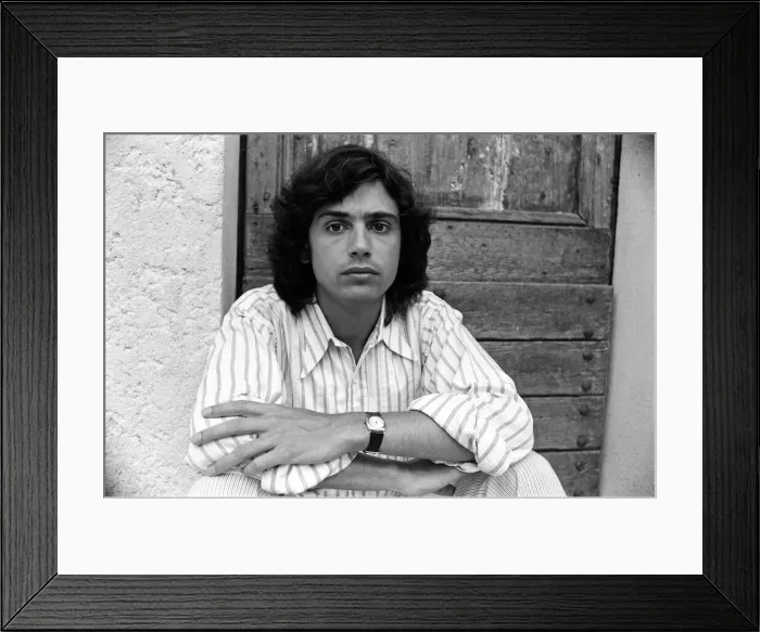 Framed Print : Jean Michel Jarre, pictured at a villa near St Tropez. August 1977 Framed Print : Jean Michel Jarre, pictured at a villa near St Tropez. August 1977