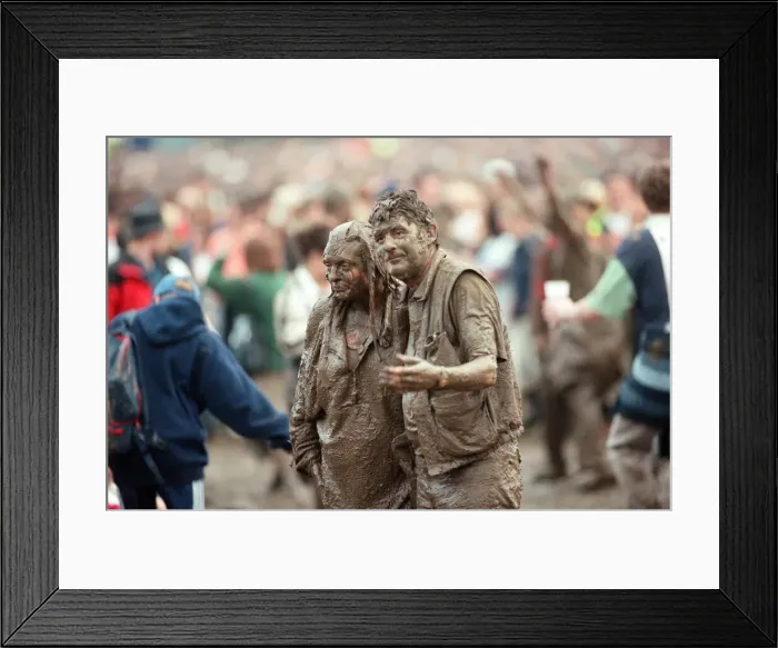 Framed Print : Fans covered in mud, at Margam Park to watch Catatonia performing, South Wales Framed Print : Fans covered in mud, at Margam Park to watch Catatonia performing, South Wales