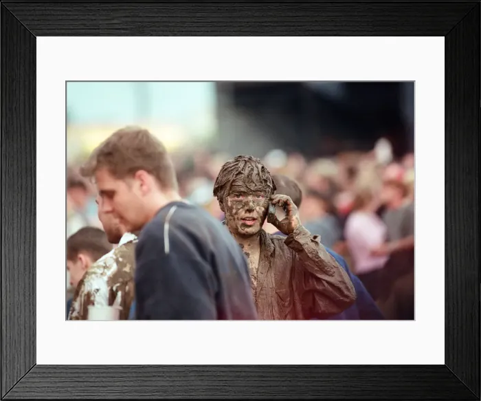 Framed Print : Fans covered in mud, at Margam Park to watch Catatonia performing, South Wales Framed Print : Fans covered in mud, at Margam Park to watch Catatonia performing, South Wales