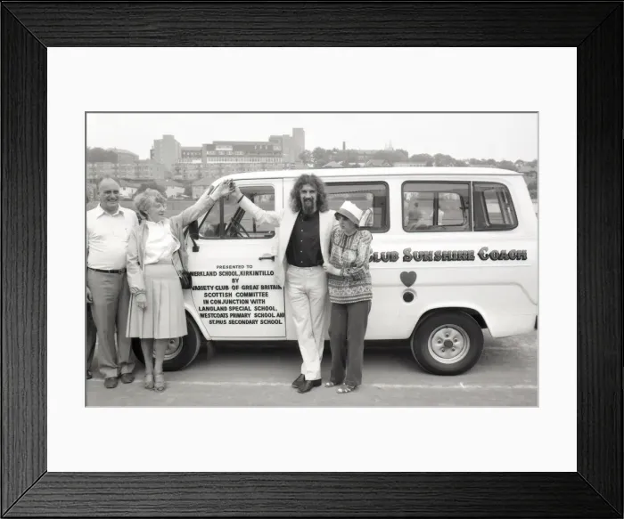 Framed Print : Billy Connolly, Charity Walk, Scotstoun, Glasgow, Scotland, 9th June 1982 Framed Print : Billy Connolly, Charity Walk, Scotstoun, Glasgow, Scotland, 9th June 1982