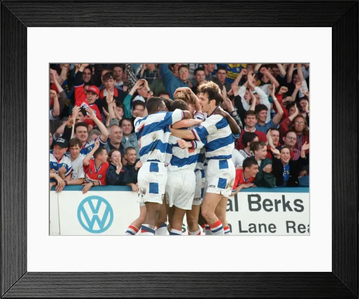 Framed Print : Football match, Reading v Swindon Town. Final score 3-0 to Reading. League Division 1 Framed Print : Football match, Reading v Swindon Town. Final score 3-0 to Reading. League Division 1