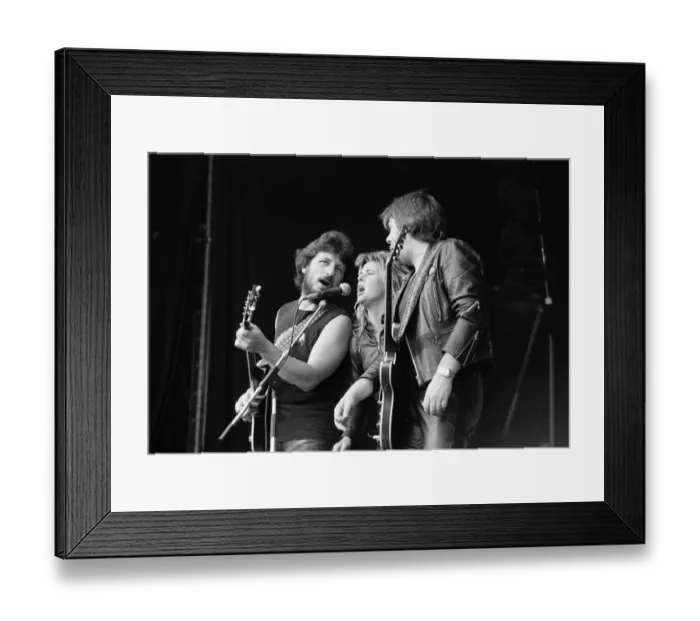 Framed Print : American glam rock musician Suzi Quatro performing on stage on Saturday night