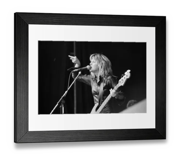 Framed Print : American glam rock musician Suzi Quatro performing on stage on Saturday night Framed Print : American glam rock musician Suzi Quatro performing on stage on Saturday night