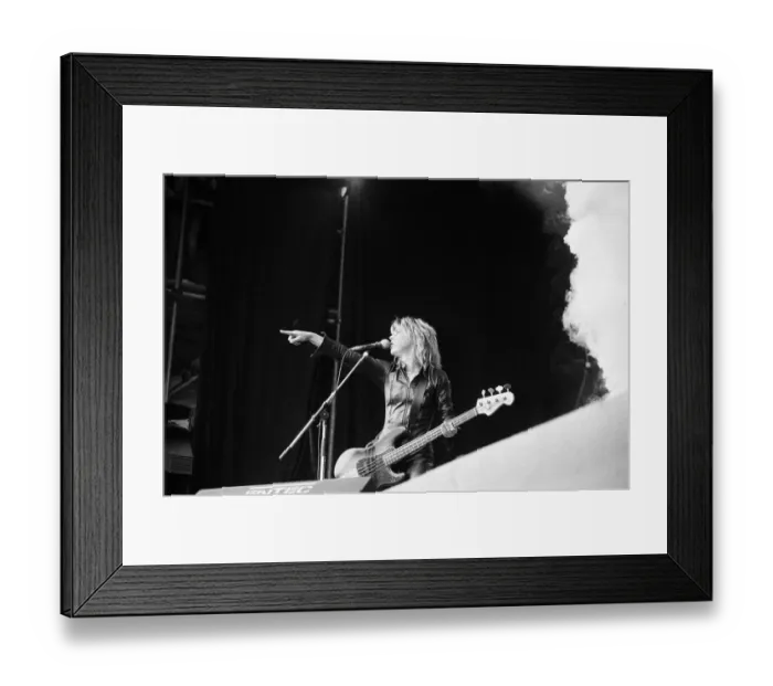 Framed Print : American glam rock musician Suzi Quatro performing on stage on Saturday night Framed Print : American glam rock musician Suzi Quatro performing on stage on Saturday night