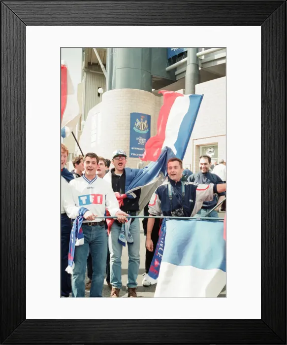 Framed Print : Romania 0-1 France, Euro 1996 Group B match at St James Park, Newcastle
