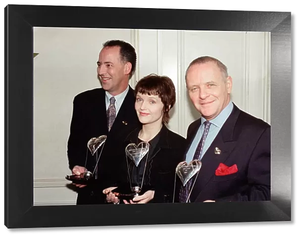 From left to right, Michael Barrymore, Miranda Richardson and Sir Anthony Hopkins