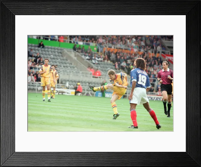 Framed Print : Romania 0-1 France, Euro 1996 Group B match at St James Park, Newcastle
