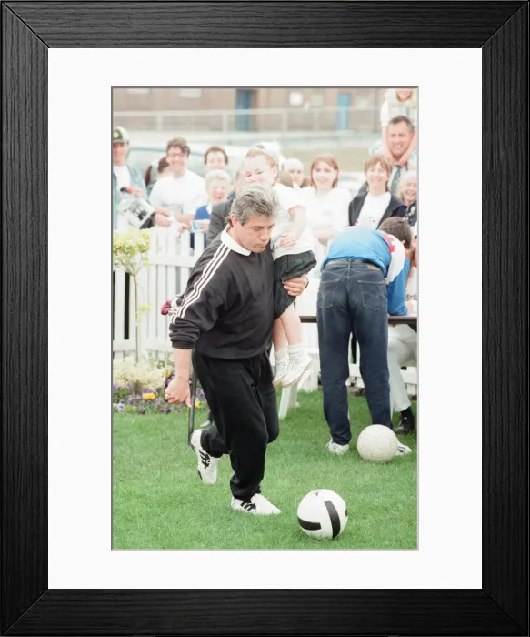 Framed Print : Kevin Keegan, Newcastle United manager, promoting football at the Eurofest Village Framed Print : Kevin Keegan, Newcastle United manager, promoting football at the Eurofest Village