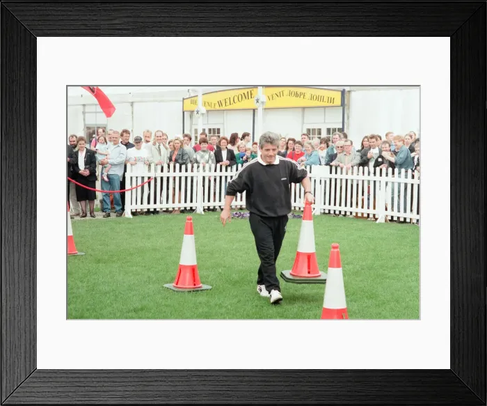 Framed Print : Kevin Keegan, Newcastle United manager, promoting football at the Eurofest Village Framed Print : Kevin Keegan, Newcastle United manager, promoting football at the Eurofest Village