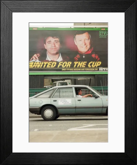 Framed Print : Euro 96 Billboard featuring Kevin Keegan, Newcastle United and Alex Ferguson Framed Print : Euro 96 Billboard featuring Kevin Keegan, Newcastle United and Alex Ferguson