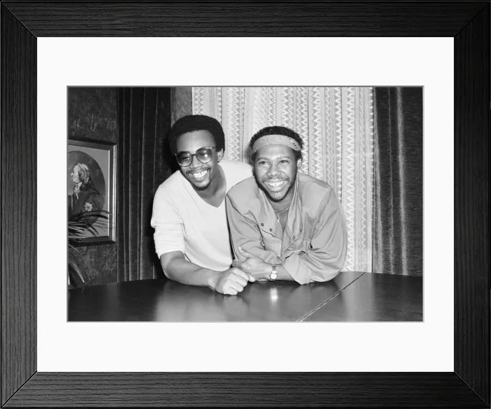 Framed Print : Nile Rodgers (l) and Bernard Edwards (r), founding members of music group, Chic Framed Print : Nile Rodgers (l) and Bernard Edwards (r), founding members of music group, Chic