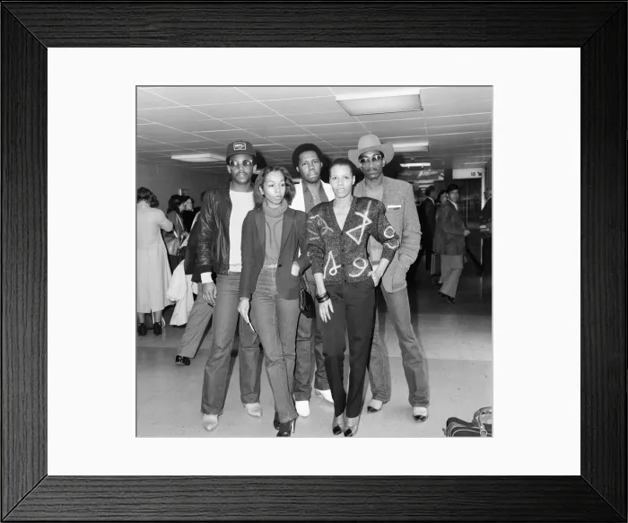 Framed Print : Chic, Music Group, Pictured at London Heathrow Airport, 30th September 1979 Framed Print : Chic, Music Group, Pictured at London Heathrow Airport, 30th September 1979