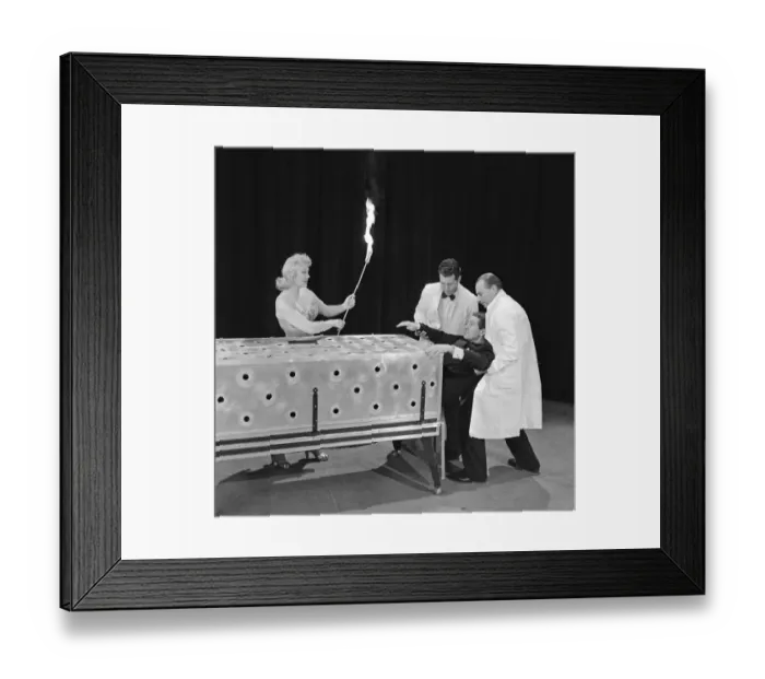 Framed Print : 3 of 9 - Billy McComb is helped into the aluminium coffin
