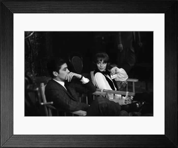 Framed Print : Romy Schneider, pictured with her engaged husband Alain Delon