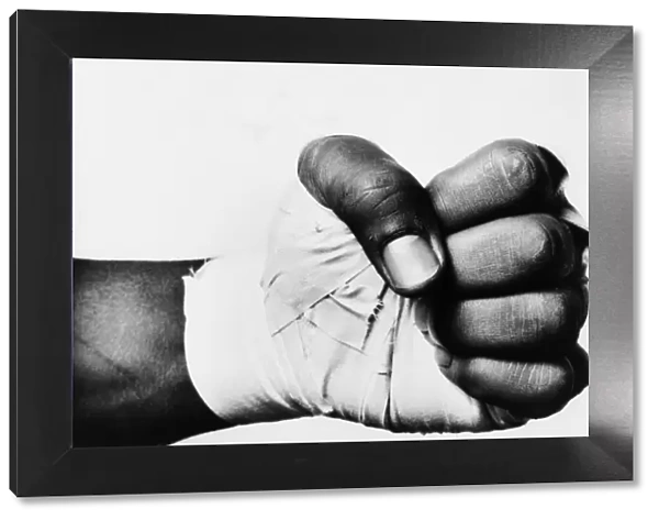 The fist of George Foreman pictured for an article during the run up to The Rumble in