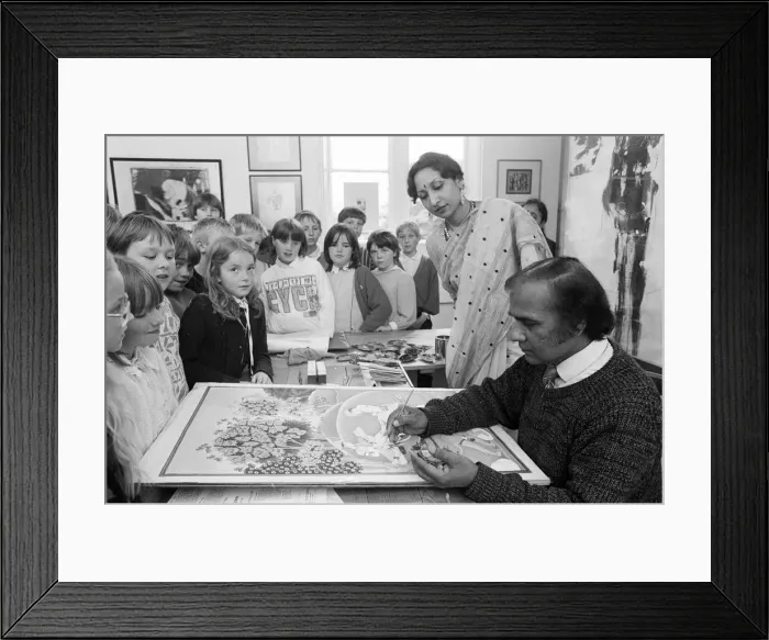 Framed Print : When East meets West... depicting a scene from a famous Indian legend is distinguished Framed Print : When East meets West... depicting a scene from a famous Indian legend is distinguished