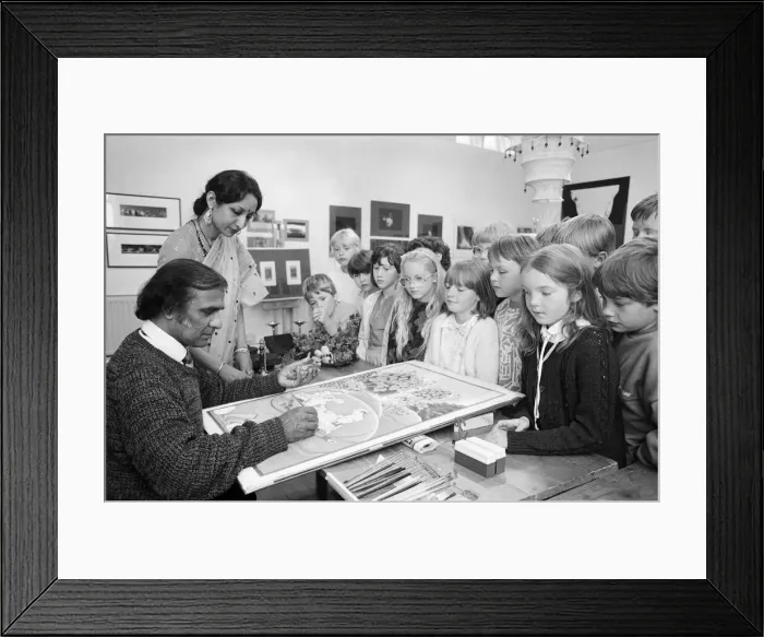 Framed Print : When East meets West... depicting a scene from a famous Indian legend is distinguished Framed Print : When East meets West... depicting a scene from a famous Indian legend is distinguished