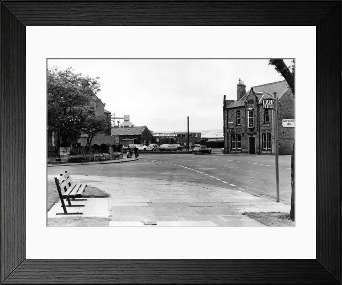 Framed Print : The junction of Bridge Street and Wellington Street, Blyth. 8th June 1973 Framed Print : The junction of Bridge Street and Wellington Street, Blyth. 8th June 1973